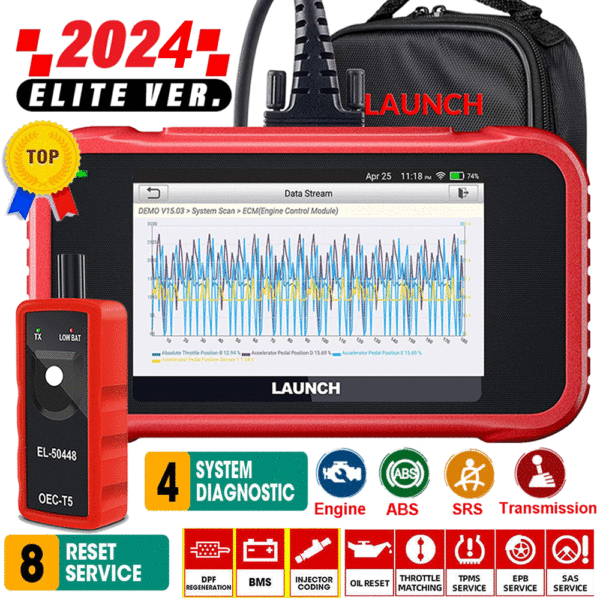 LAUNCH X431 CRP129E OBD2 Scanner Engine ABS SRS AT TPMS SAS EPB Diagnostic Tool - Image 8