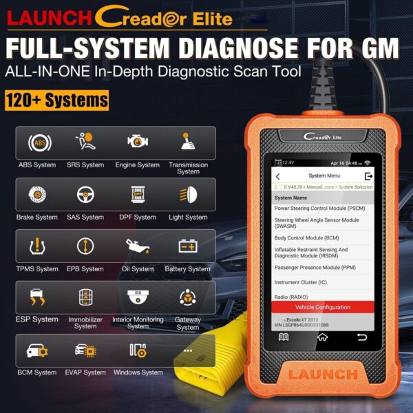 LAUNCH X431 PRO Elite for GM Automotive Full System OBD2 Scanner Diagnostic Tool - Image 2