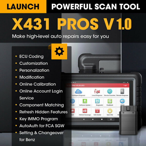 Launch X431 Pros V+ Pro / CRP919X Car OBD2 Scanner Bidirectional Key Coding TPMS - Image 3