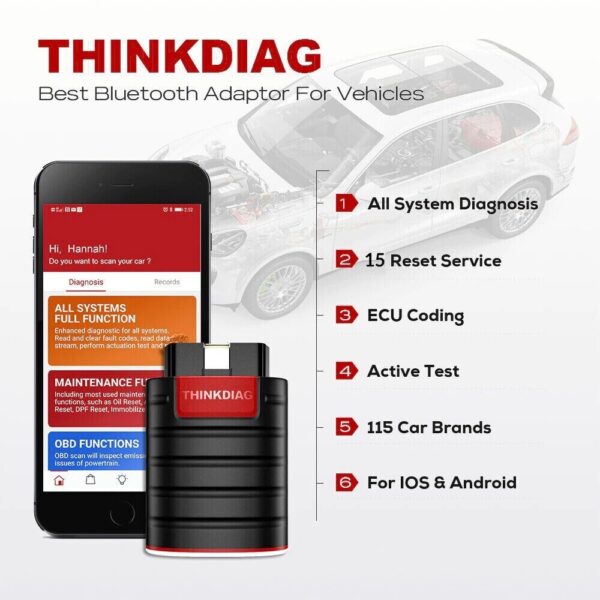 LAUNCH X431 Tablet with THINKDIAG Bluetooth OBD2 Scanner Car Diagnostic Tool - Image 6