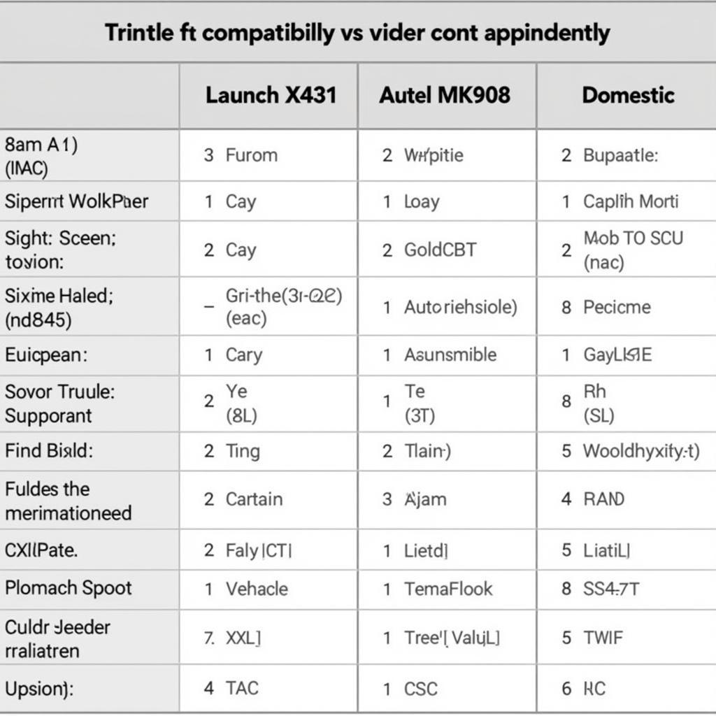 Launch X431 and Autel MK908 Vehicle Compatibility Chart