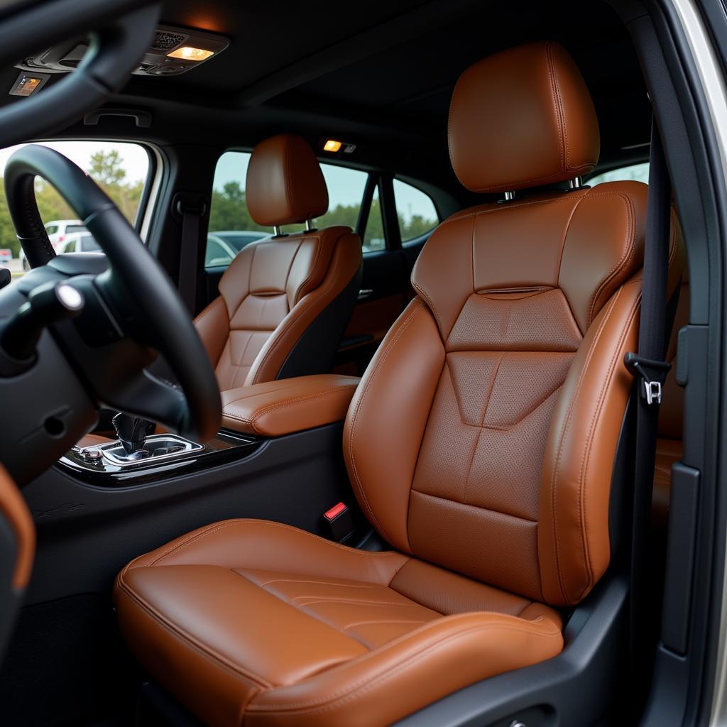 Luxurious Leather Car Seats Inside a Modern Vehicle