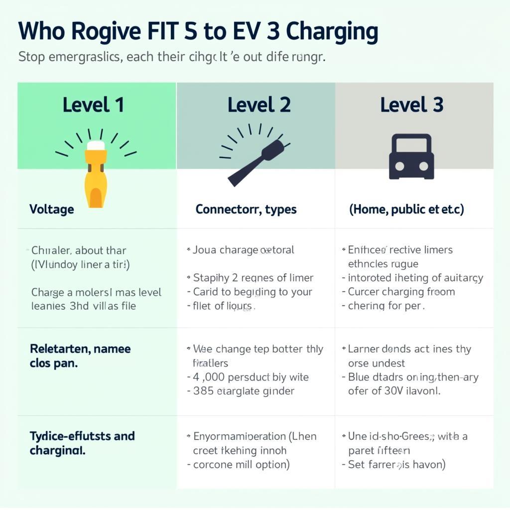 Level 1, 2, and 3 EV Charging Comparison Chart