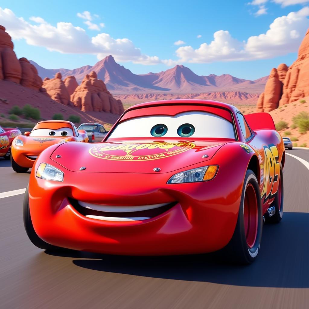 Lightning McQueen Racing in Pixar's Cars