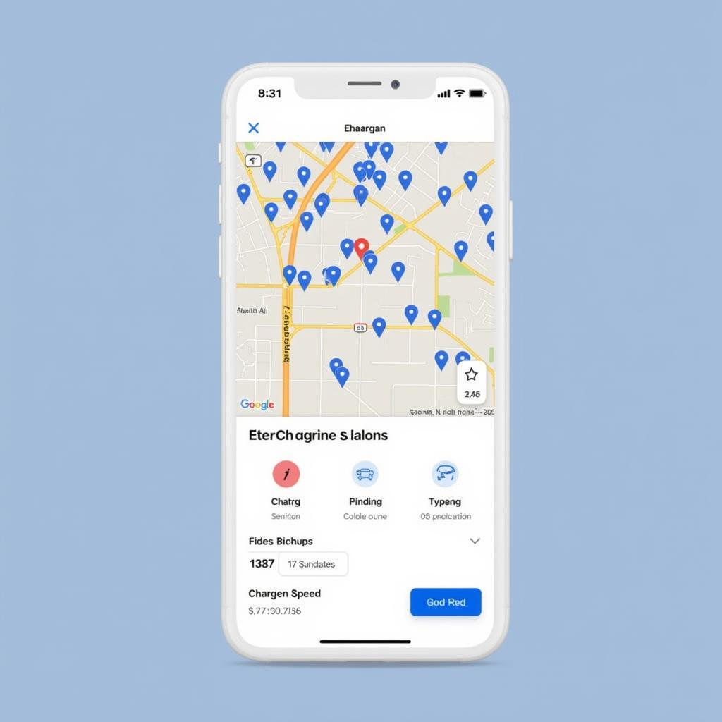 Locating Car Chargers Using a Map App