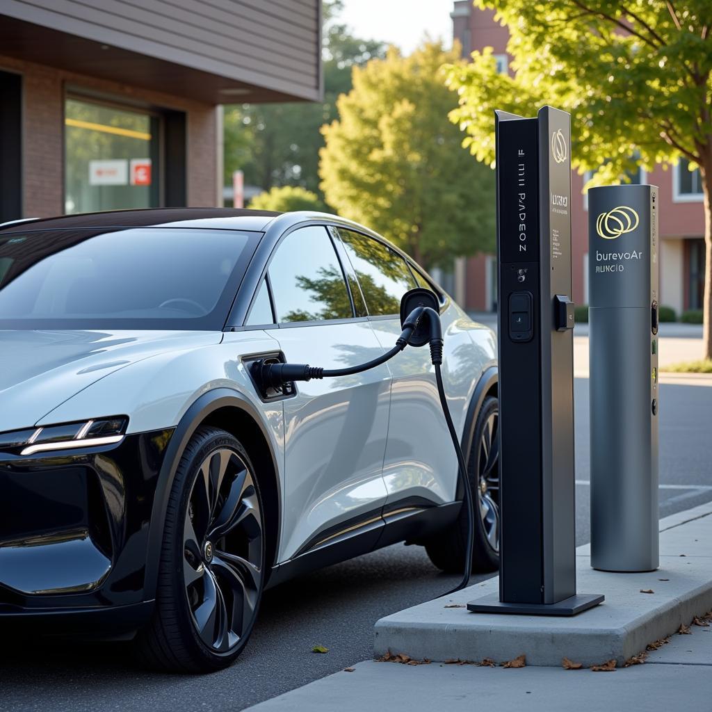 Lucid Air Charging at a Public Charging Station