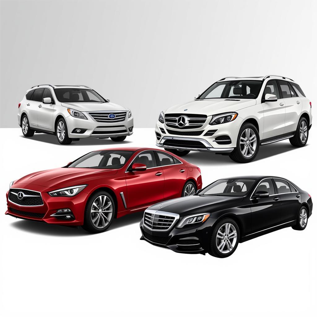 Luxury car rental options: sports cars, sedans, and SUVs