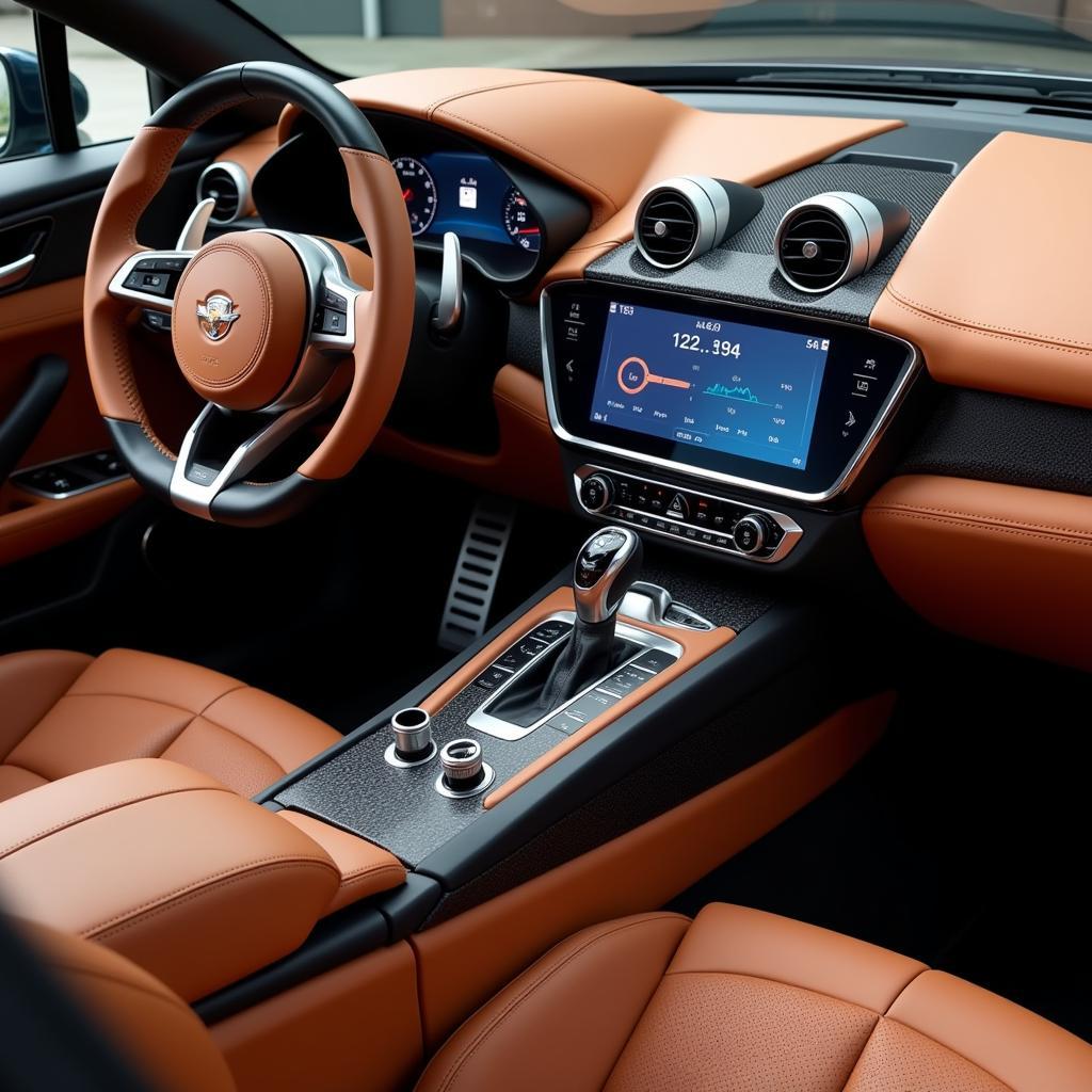 Luxury Sports Car Interior Design with Premium Materials