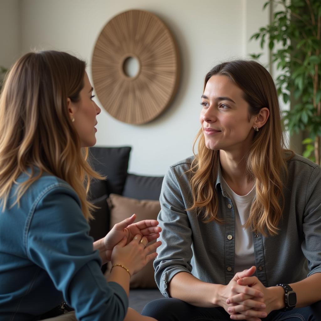 Man Actively Listening to a Woman