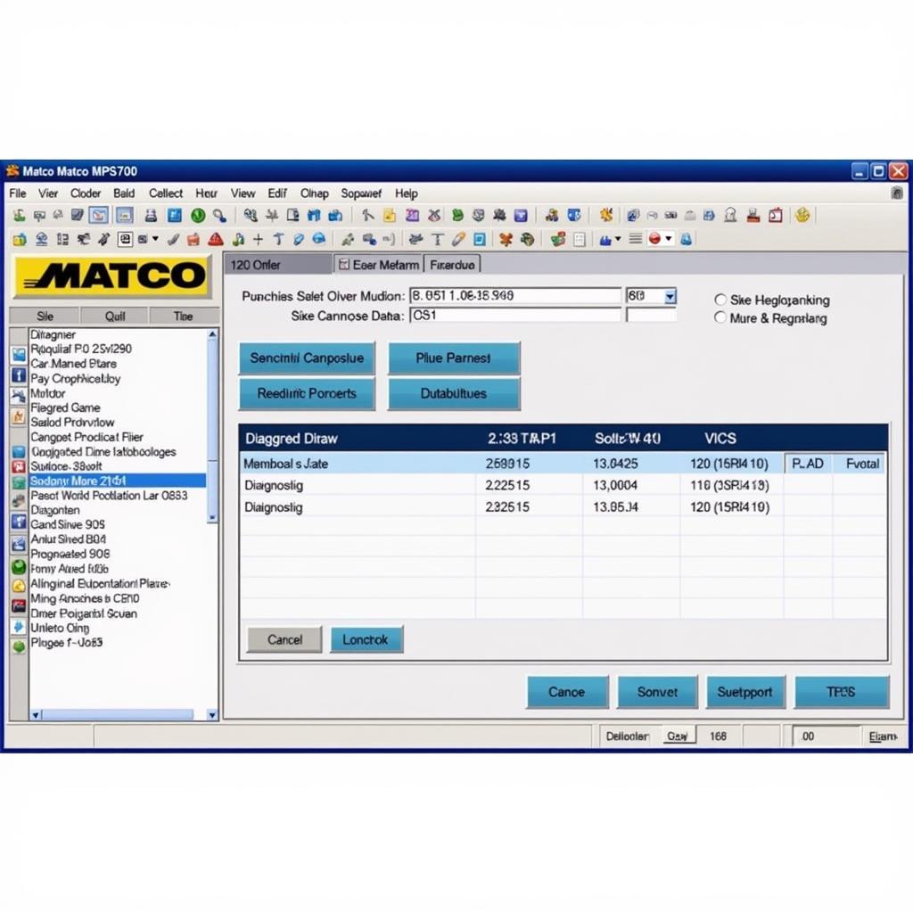 Matco MPS700 Software Interface