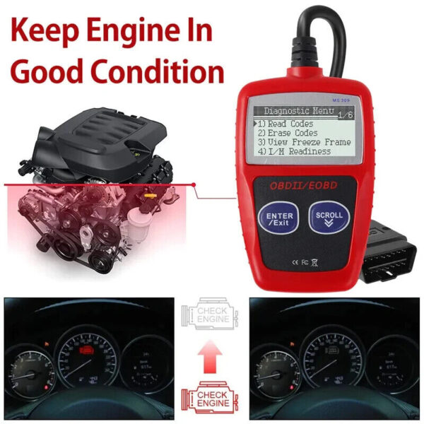 MaxiScan MS309 OBD2 Car Engine Code Reader Auto Diagnostic Scanner Tool - Image 3