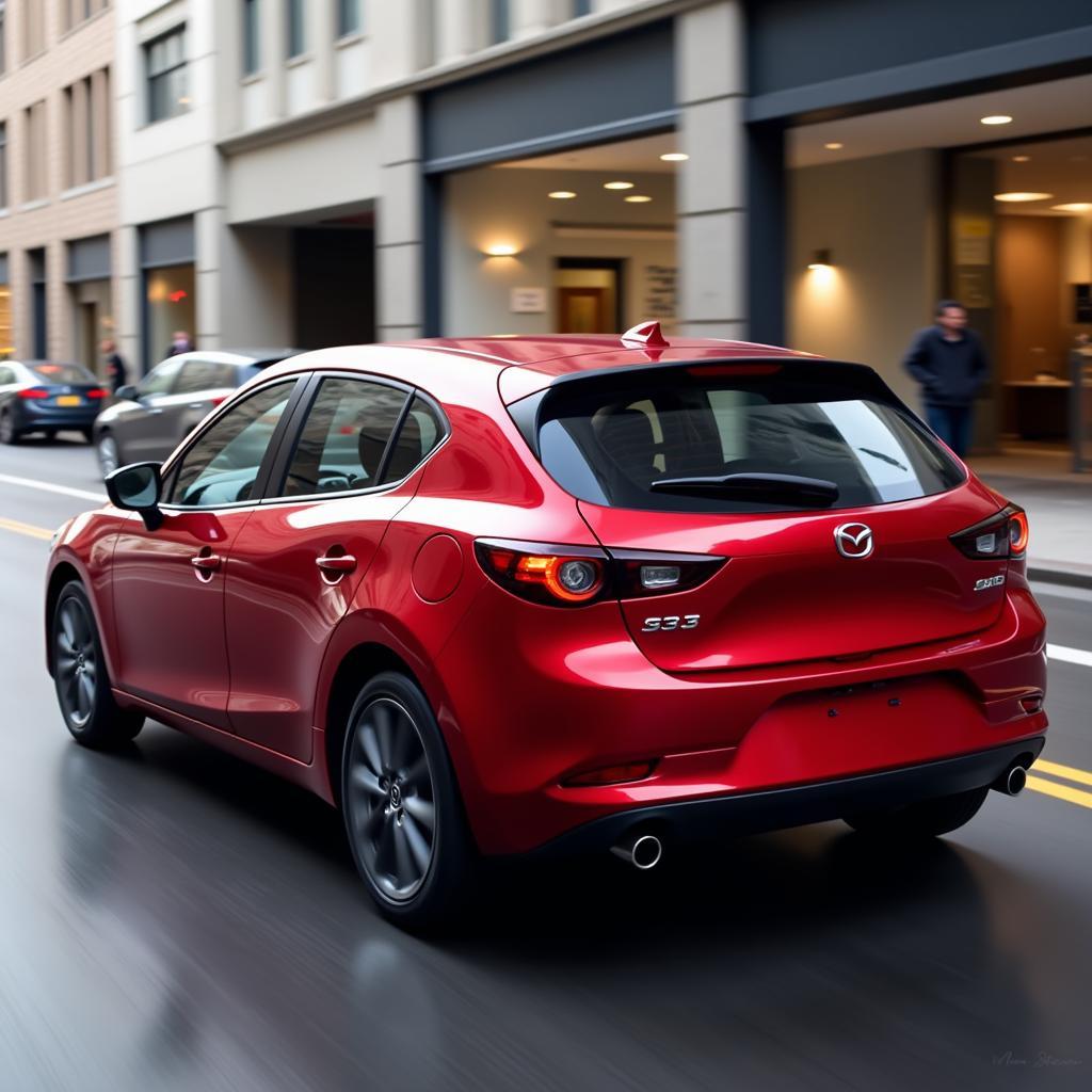 Mazda 3 Hatchback Exterior Design in Soul Red Crystal Metallic