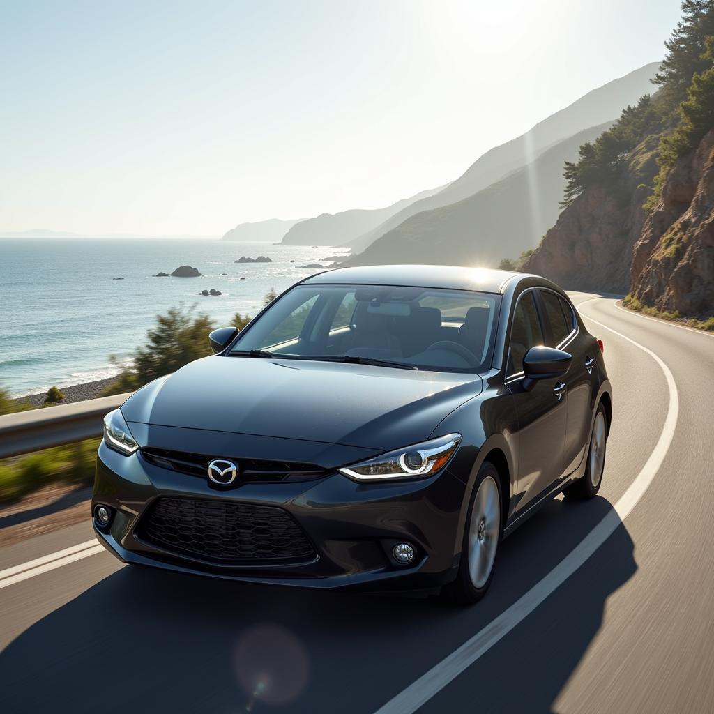 Mazda 3 Hatchback Driving on a Scenic Road