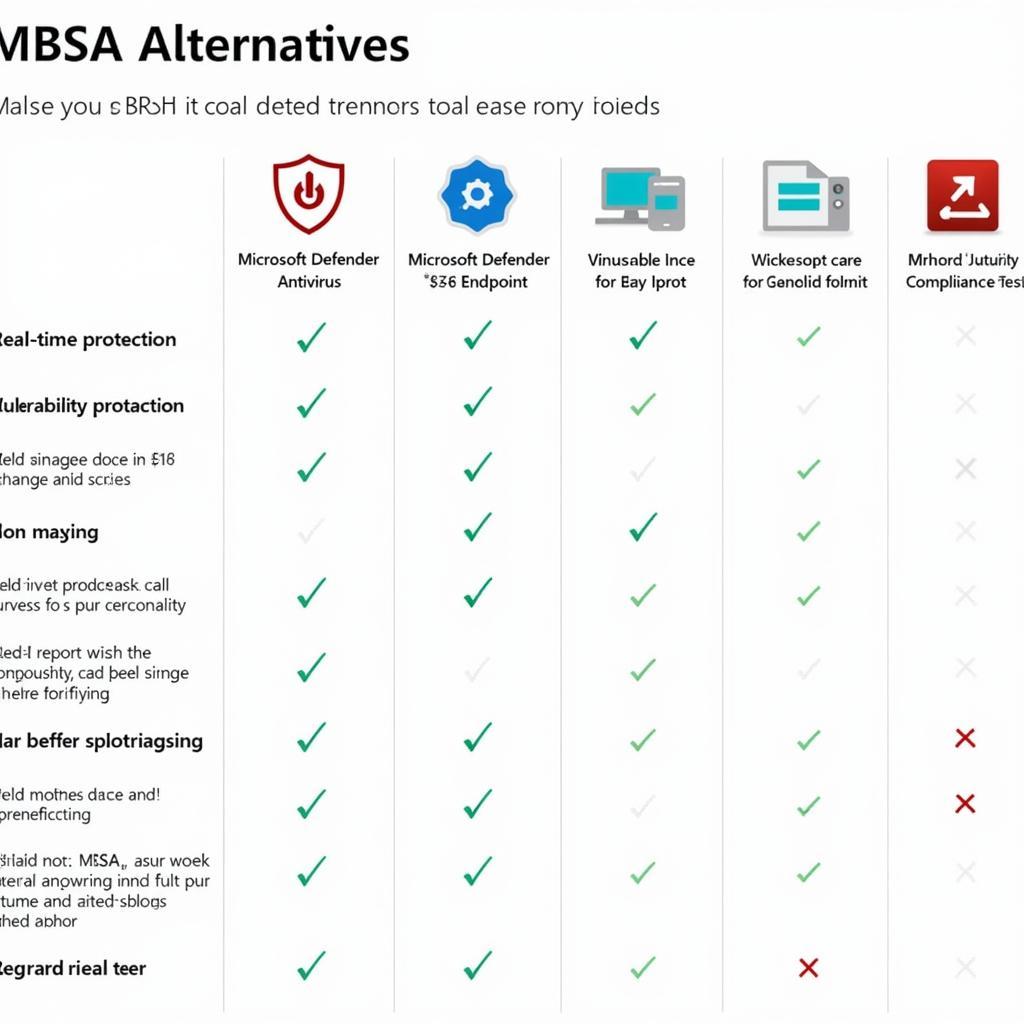 MBSA Alternatives Comparison Table