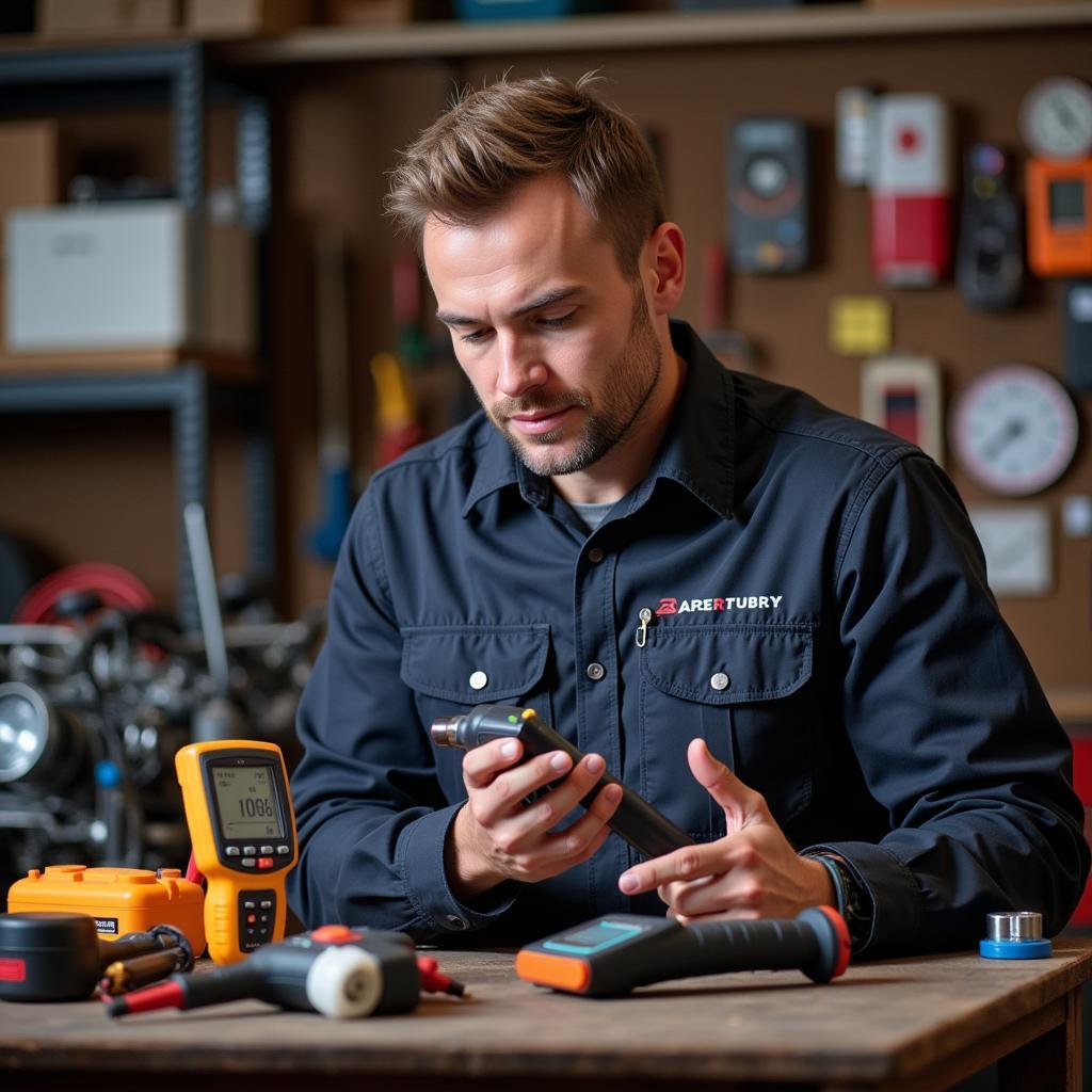 Mechanic Selecting a Circuit Identification Tool