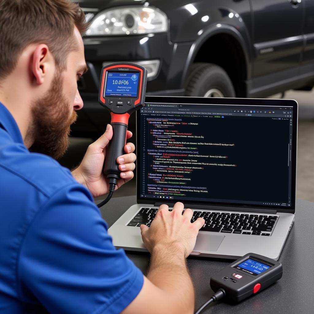 Mechanic Comparing Code Scan Tools Online