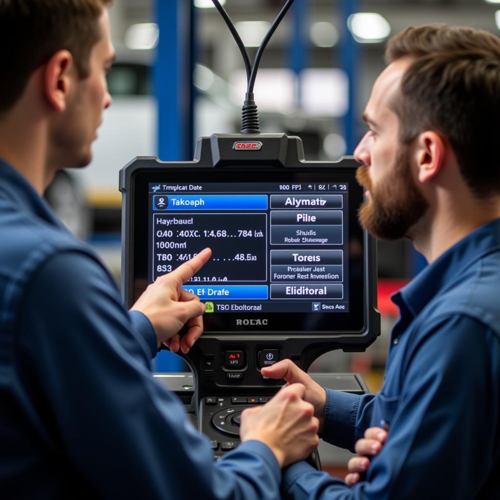 Mechanic Explaining Diagnostics to Customer