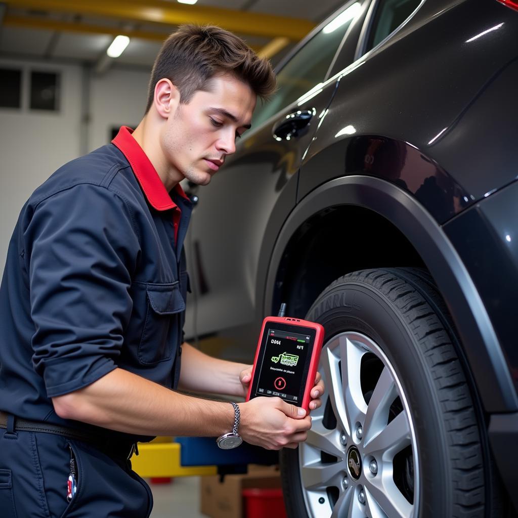 Mechanic Using Autel J2534 for Reprogramming