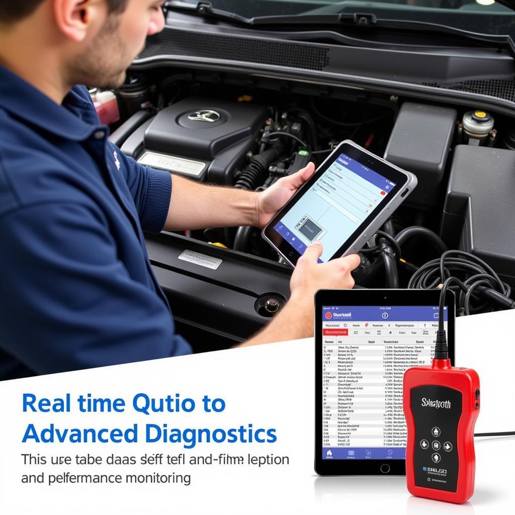 Mechanic Using Bluetooth ELM327 Scanner for Advanced Diagnostics