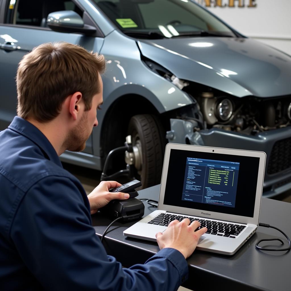 Mechanic Using Dealer-Level Scanner