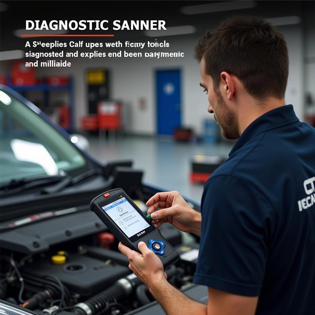 Mechanic Using a Diagnostic Scanner