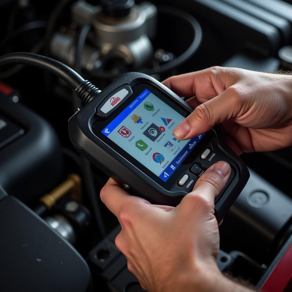 Mechanic Using OBD Scan Tool