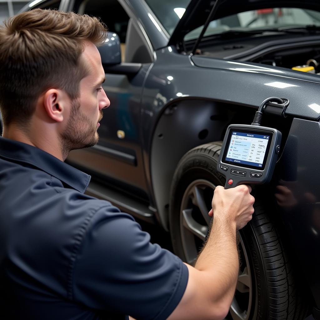 Mechanic Using a Scan Tool