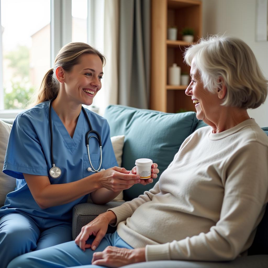 Skilled Nurse Providing Medicare Home Care Services