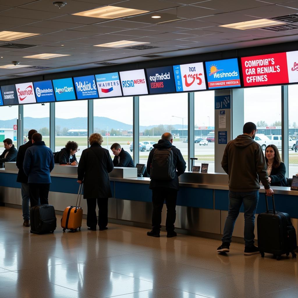 Car rental counter at Memphis International Airport