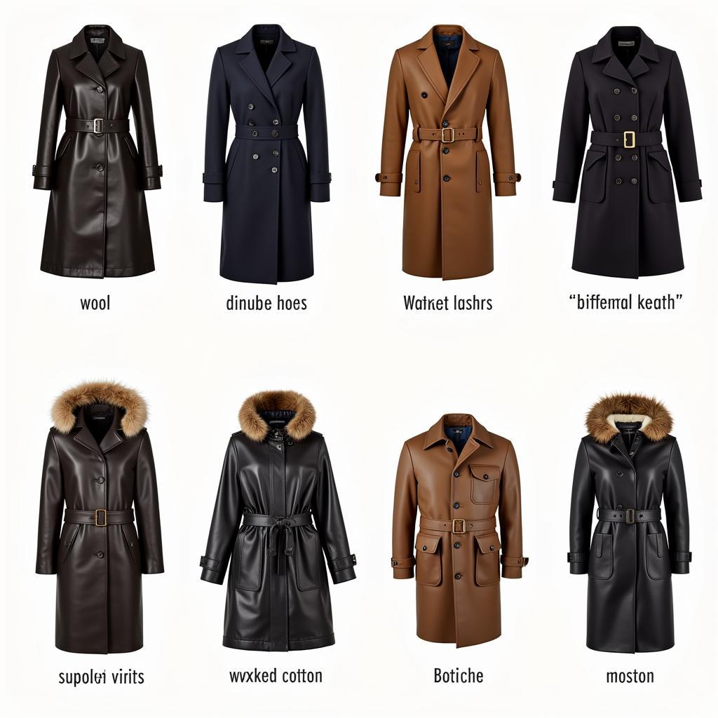 Different styles of mens car coats