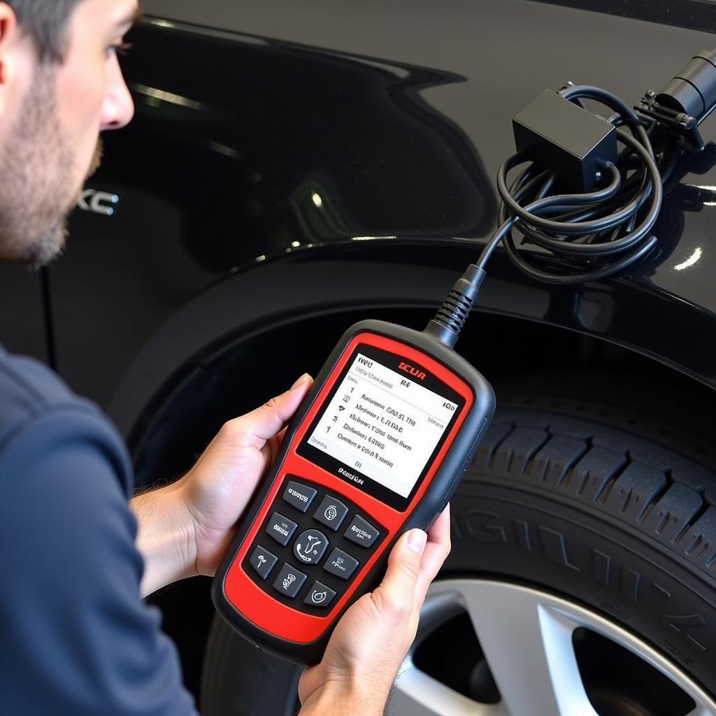 Mercedes Benz C4 Diagnostic Scanner in Use