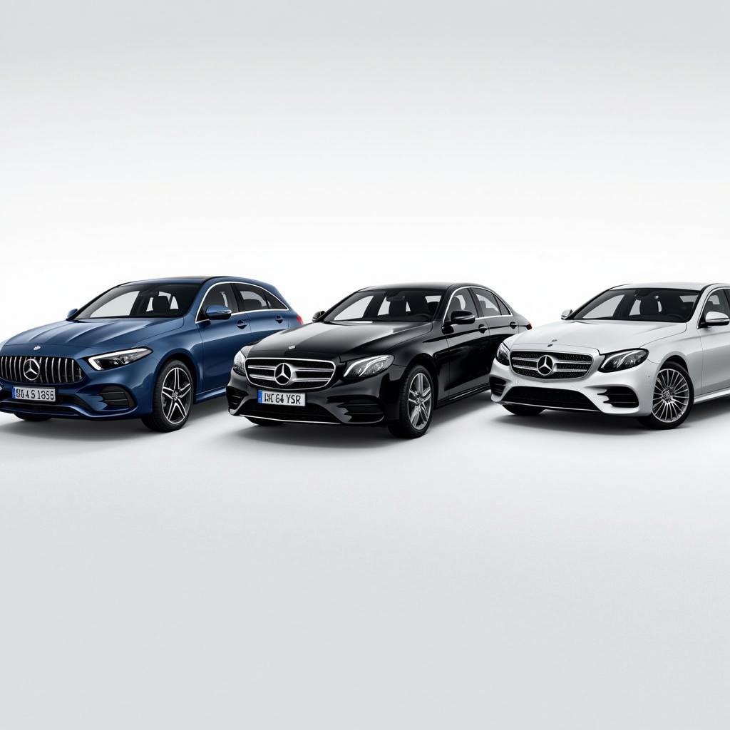 Mercedes-Benz Sedan Lineup Displaying Various Models