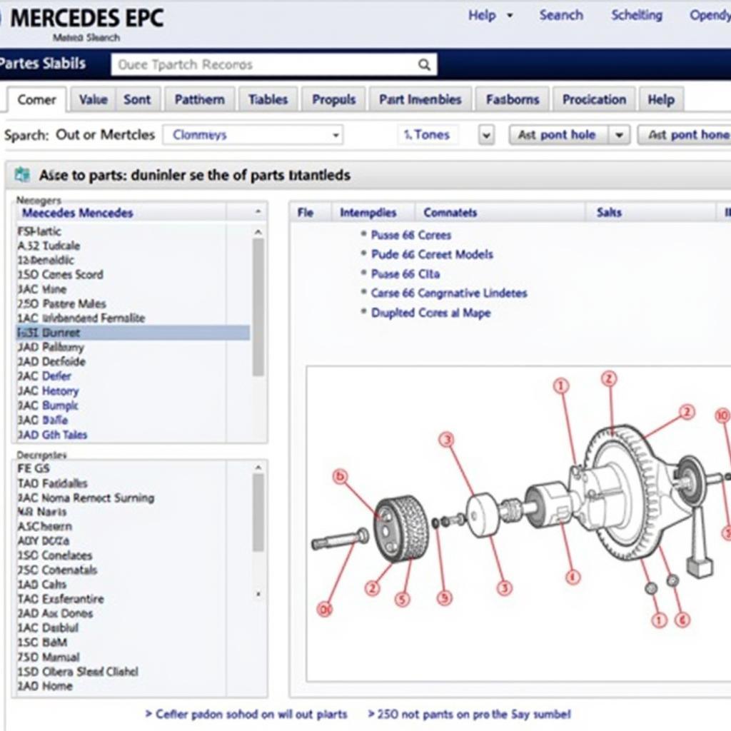 Mercedes EPC Interface Screenshot