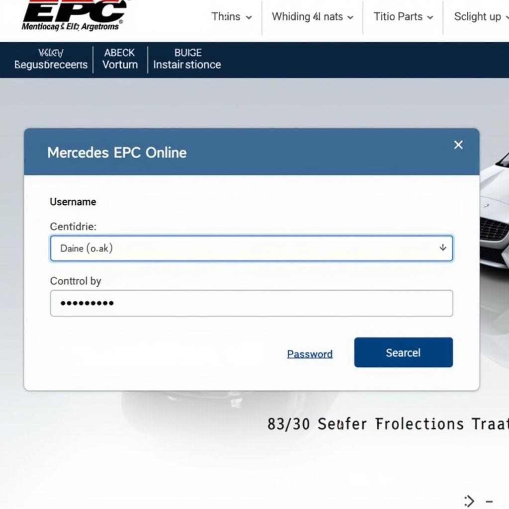 Mercedes EPC Online Login Interface