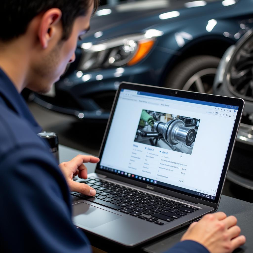 Mercedes Mechanic Using EPC Software