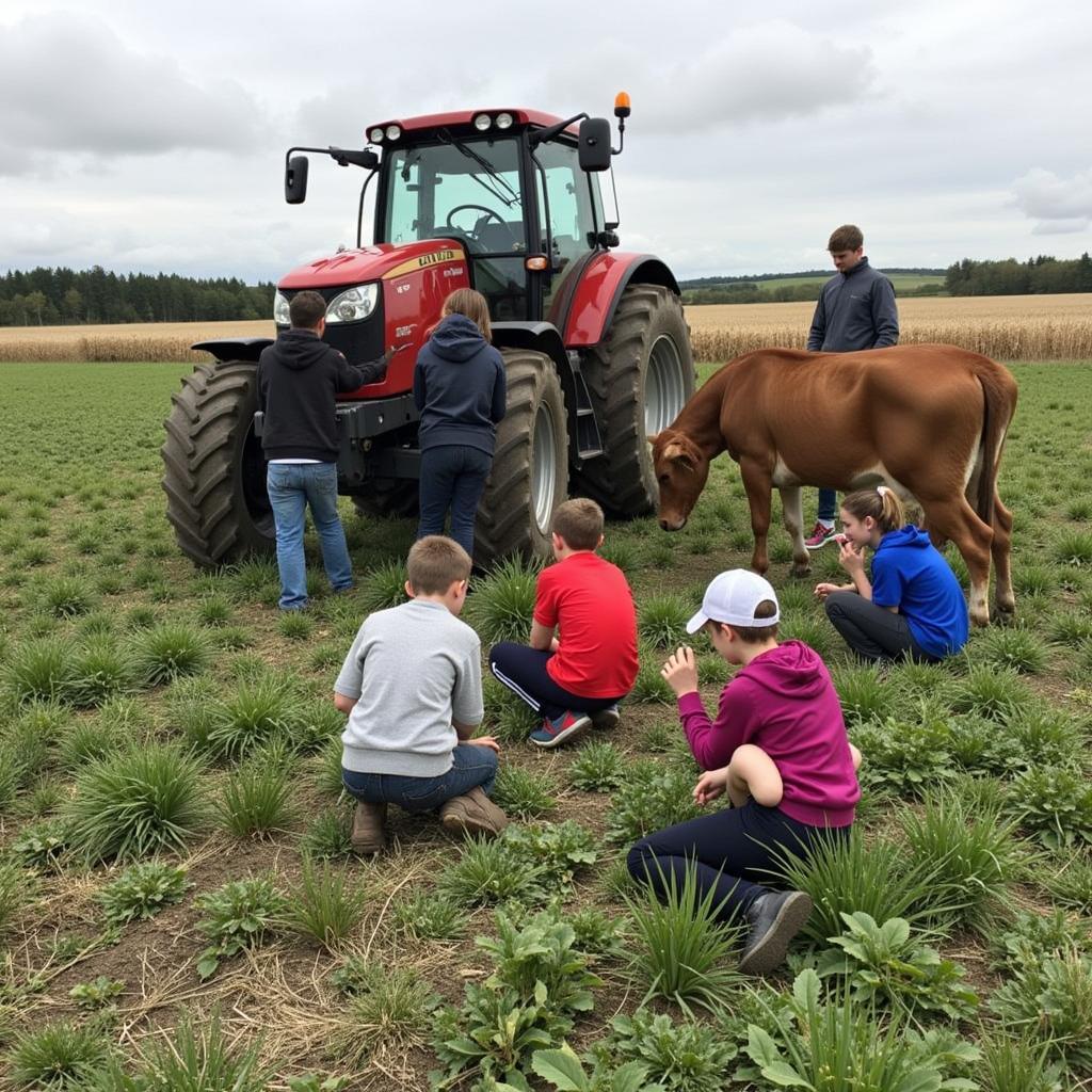 Students participating in the agricultural program