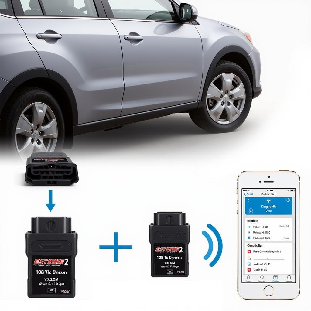 Mini V2.1 Bluetooth OBD2 Scanner Connected to Smartphone