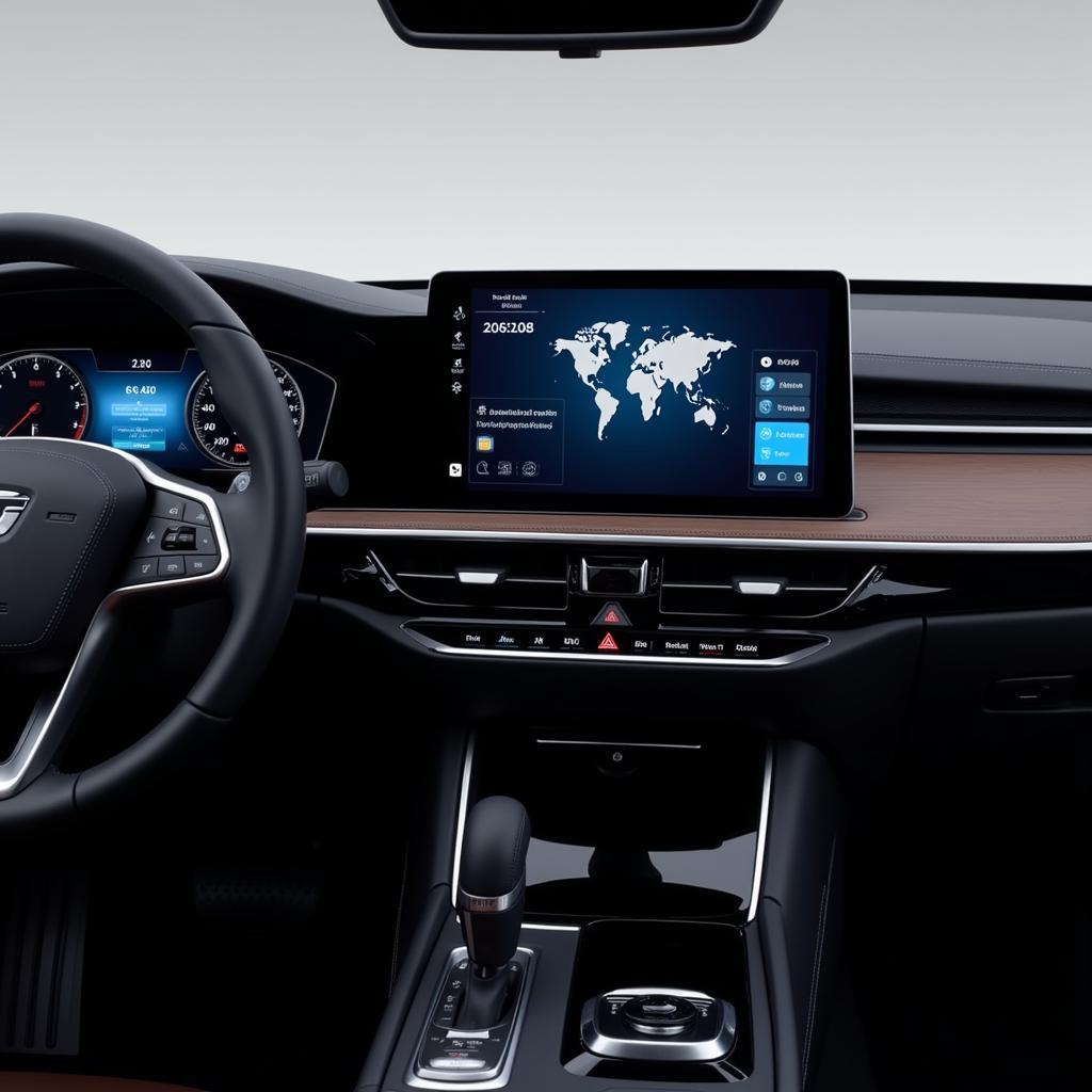 Modern Car Dashboard with Advanced Technology