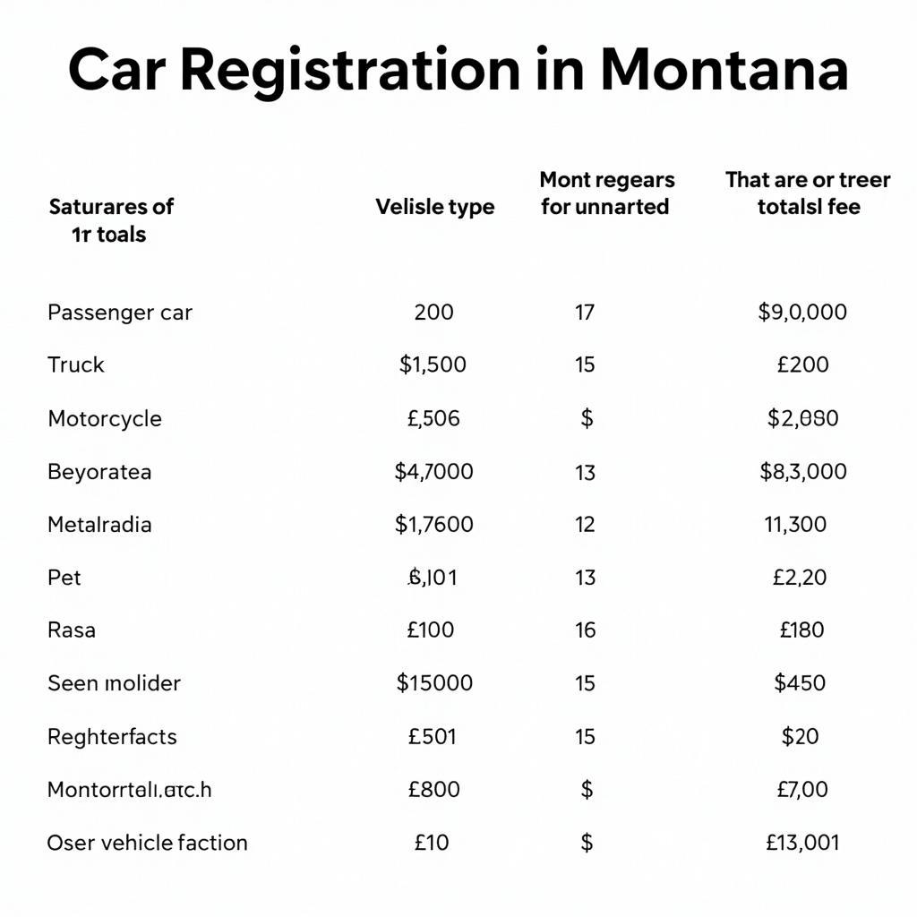 Breakdown of Montana Car Registration Fees