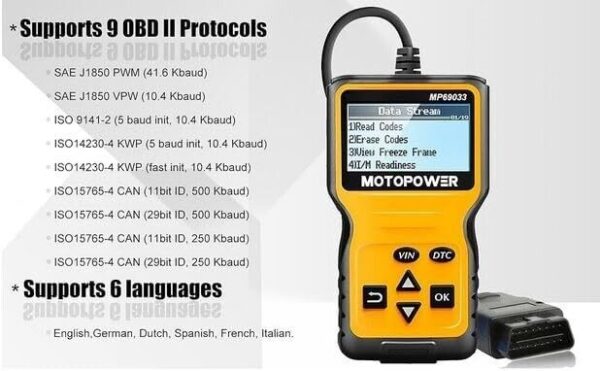 MOTOPOWER MP69033 Car OBD2 Scanner Code Reader Engine Fault Scanner CAN Diagnost - Image 3