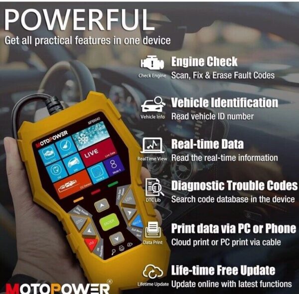 MOTOPOWER MP69040 Car OBD2 Scanner Check Engine Fault Code Reader Diagnostic - Image 6