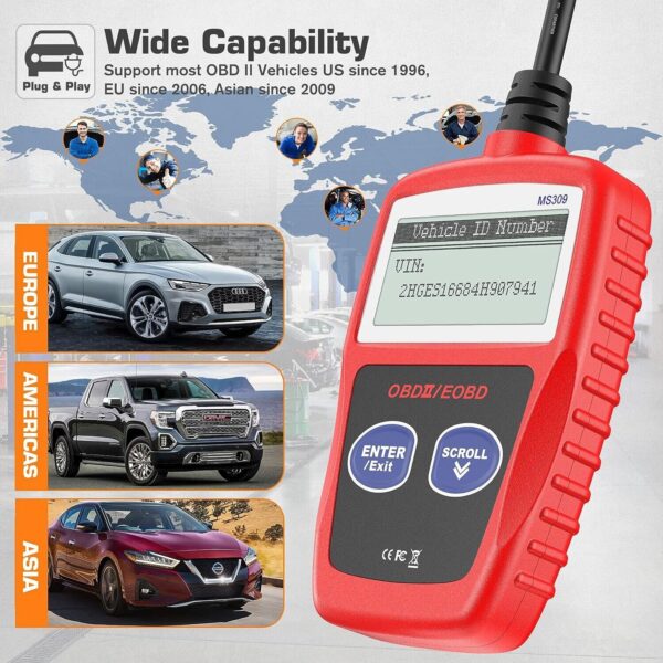 MS309 Automotive Code Reader OBD2 Scanner Car Check Engine Fault Diagnostic Tool - Image 5