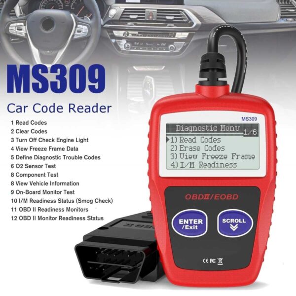 MS309 Automotive Code Reader OBD2 Scanner Car Check Engine Fault Diagnostic Tool - Image 6