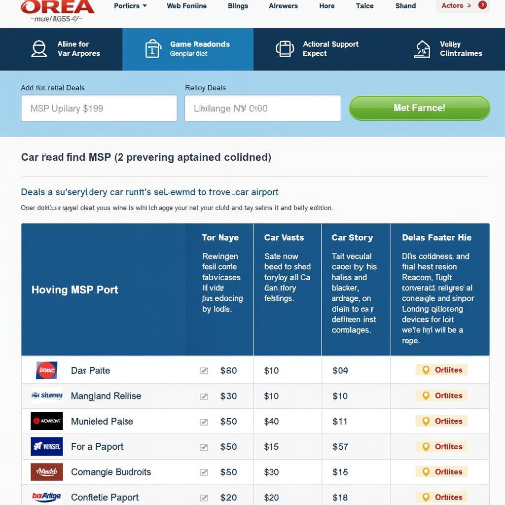 Comparing MSP Car Rental Deals