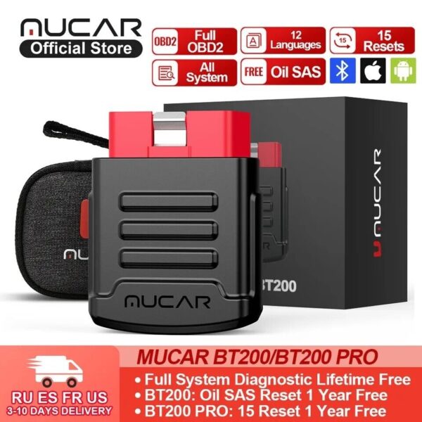 MUCAR BT200 PRO"" OBD2 Scanner Full System Car Diagnostic Tools Bluetooth 16 PIN - Image 2