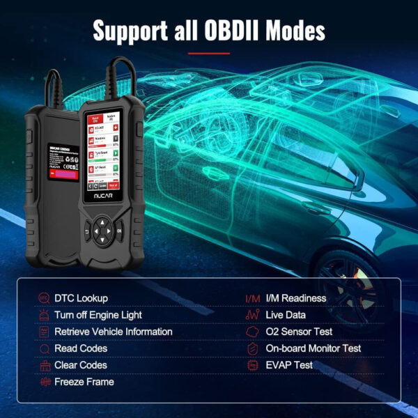 Mucar CDE900 OBD2 Scanner, Engine Fault Code Reader Tool One-Click WIFI - Image 2