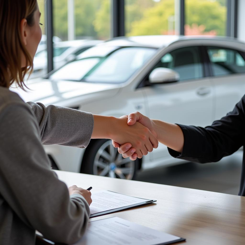 Negotiating a Car Lease Deal - Handshake