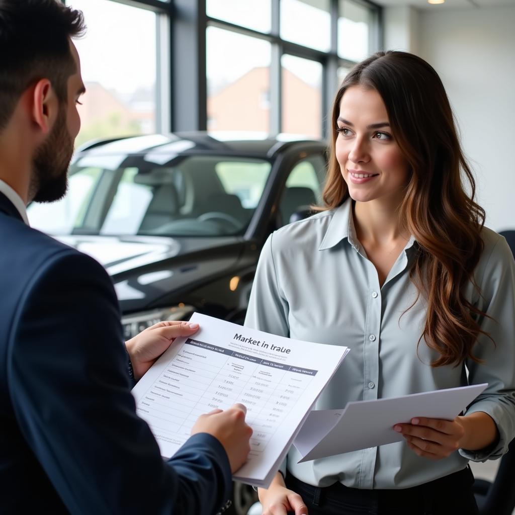 Negotiating Car Trade-In Deal at a Dealership