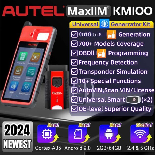 New 2024 Autel MaxiIM KM100 IMMO Key Fob PROGRAMMING Immobilizer Key Creation