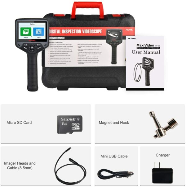 new Autel Maxivideo MV480 Dual- Camera Digital Videoscope Inspection Camera Endo